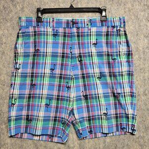 Ralph Lauren Polo Golf Classic Fit Shorts Mens 34 Plaid Flamingo Graphic Print